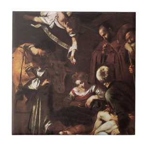 Caravaggio -Geburt Christi mit dem Hl. Franziskus Fliese