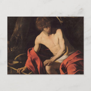Caravaggio John in der Wildnis Johannes der Täufer Postkarte