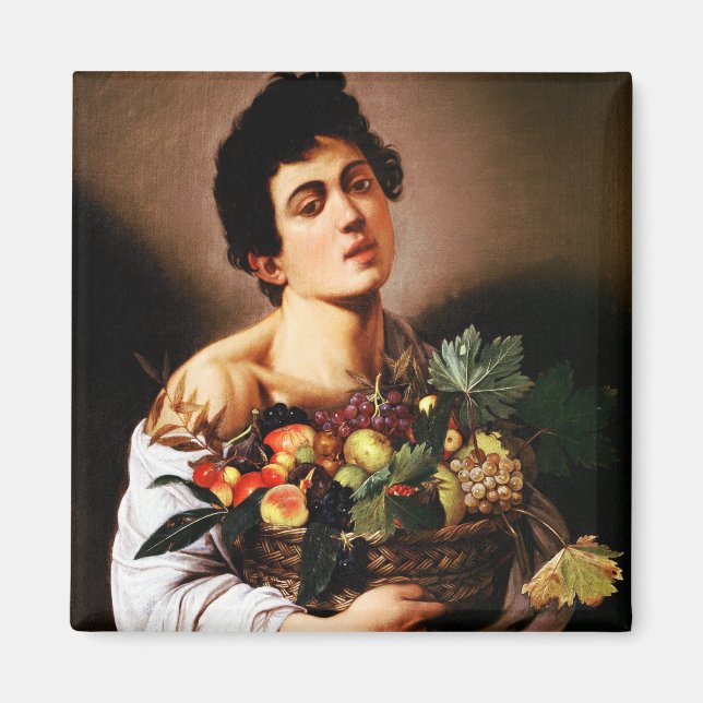 Caravaggio Junge mit einem Korb aus Fruchtmagnet Magnet (Vorne)
