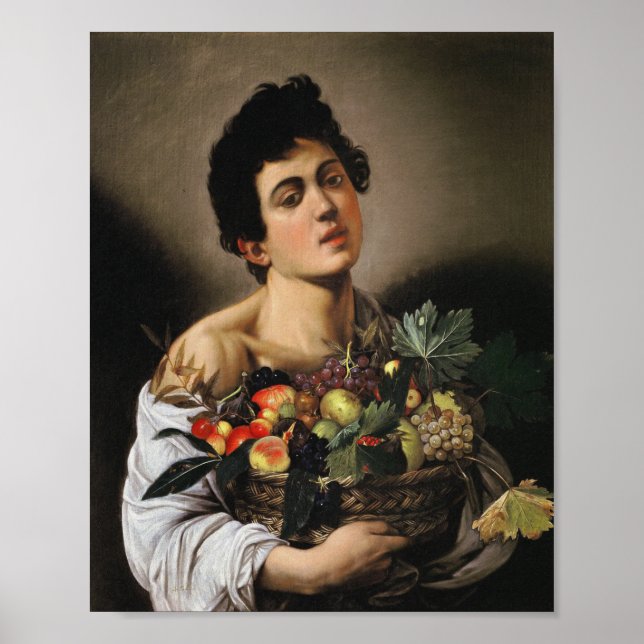 Caravaggio - Junge mit Obstkorb Poster (Vorne)
