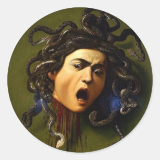 Caravaggio Medusa (1597) Runder Aufkleber