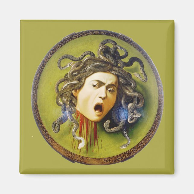 Caravaggio Medusa Kunstgiesserei Magnet (Vorne)