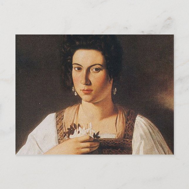 Caravaggio - Portrait eines Courtesan-Gemäldes Postkarte (Vorderseite)