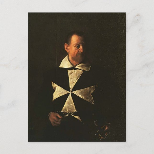 Caravaggio - Portrait von Fra Antionio Martelli Postkarte (Vorderseite)