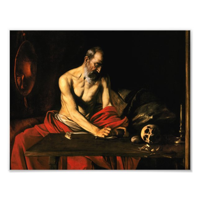Caravaggio - Saint Jerome Writing Fotodruck (Vorne)