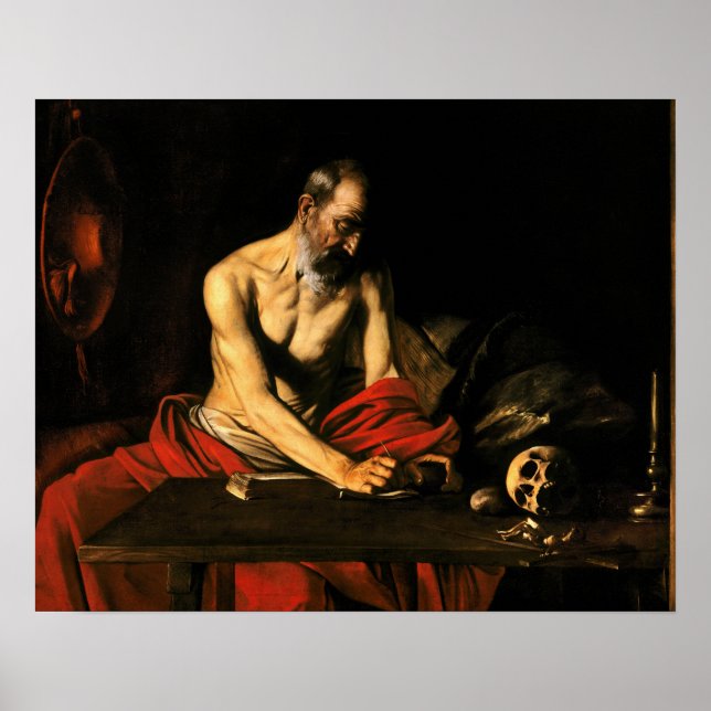 Caravaggio - Saint Jerome Writing Poster (Vorne)