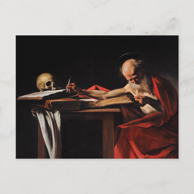 Caravaggio - Saint Jerome Writing Postkarte (Vorderseite)