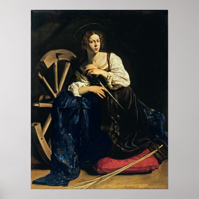 Caravaggio - St. Catherine von Alexandria Poster (Vorne)