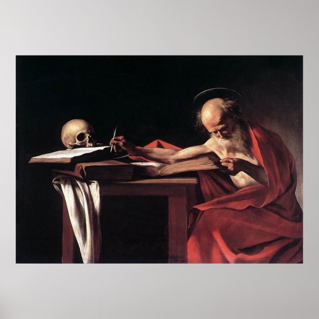 Caravaggio St Jerome Poster (Vorne)