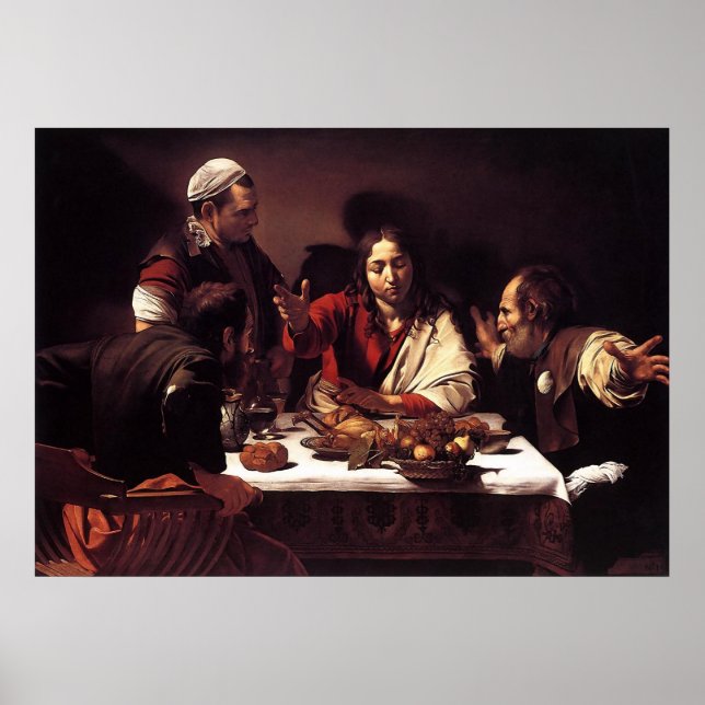 Caravaggio Supper bei Emmaus Poster (Vorne)