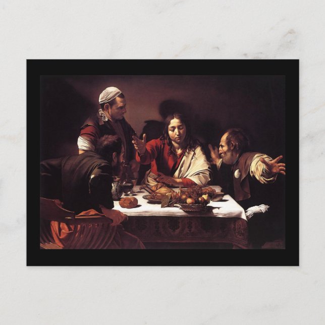 Caravaggio Supper bei Emmaus Postkarte (Vorderseite)