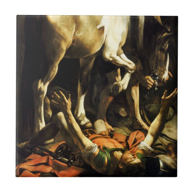 Caravaggio Umwandlung von St- Paulfliese Fliese (Vorderseite)