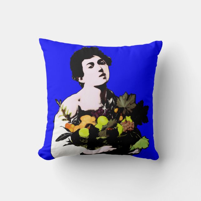 Caravaggio's Boy with Fruit Basket - Pop Art Style Kissen (Vorderseite)