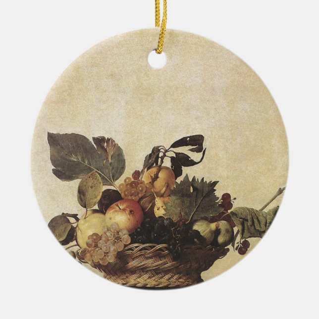 Caravaggios Obstkorb Keramik Ornament (Vorne)