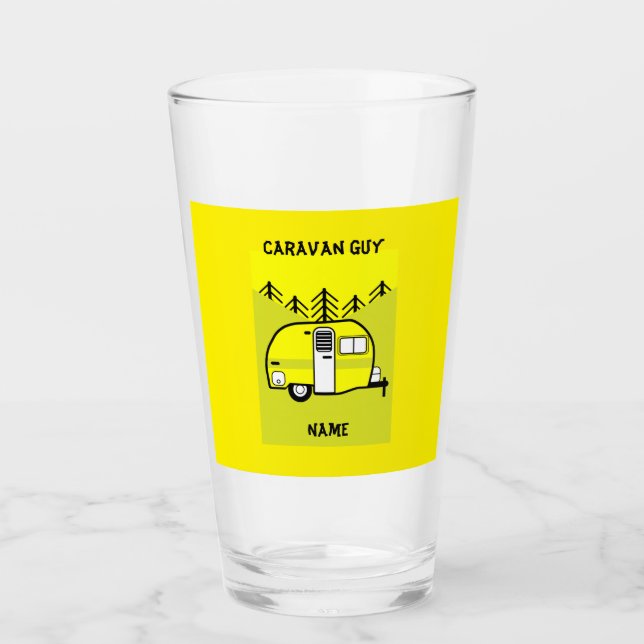 Caravan Art gifts - Liebe My Caravan Glas (Vorderseite)