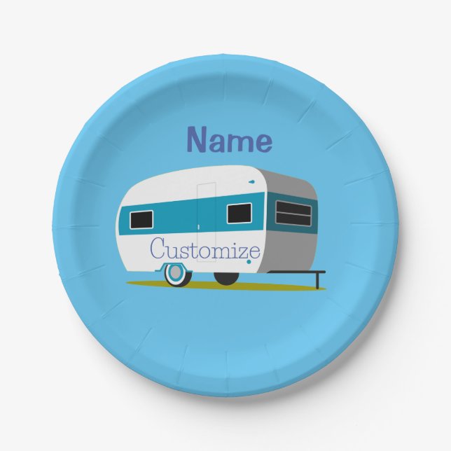 Caravan Camper RV Thunder_Cove Pappteller (Vorderseite)