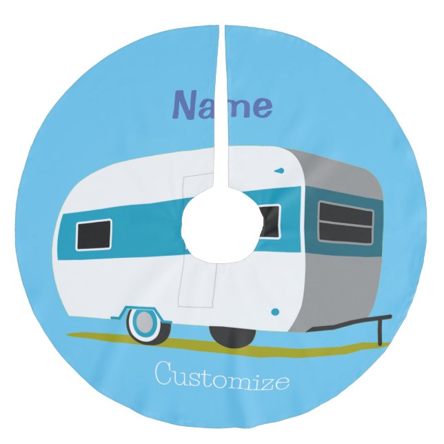 Caravan Camper RV Thunder_Cove Polyester Weihnachtsbaumdecke (Vorderseite)