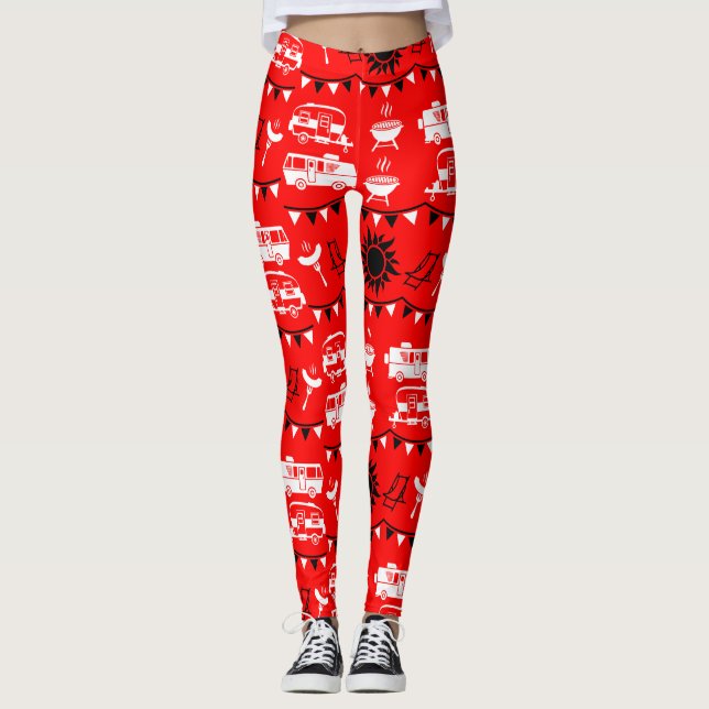 Caravan Camping Deco Leggings (Vorderseite)