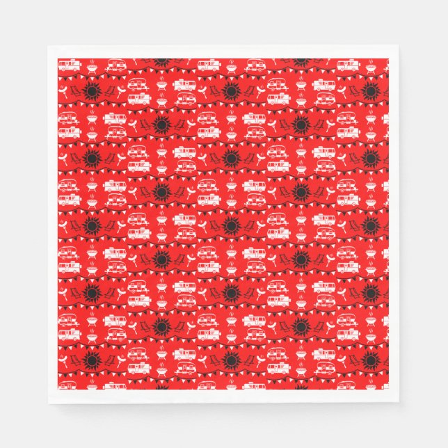 Caravan Camping Deco Serviette (Vorderseite)