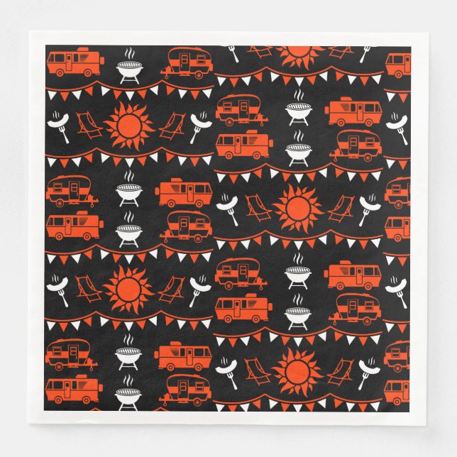 Caravan Camping Deco Serviette (Vorderseite)