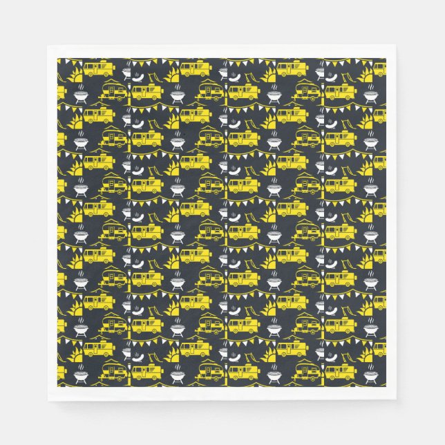 Caravan Camping Deco Serviette (Vorderseite)