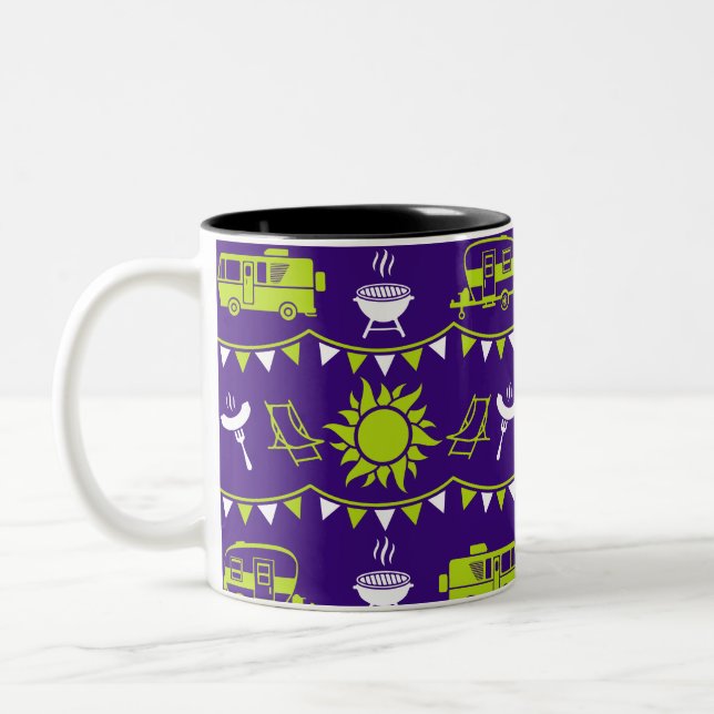 Caravan Camping Deco Zweifarbige Tasse (Links)