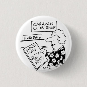 Caravan Club Shop Strumpfwaren Cartoon Button