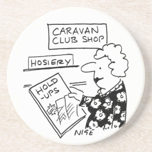 Caravan Club Shop Strumpfwaren Cartoon Getränkeuntersetzer