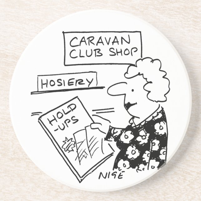 Caravan Club Shop Strumpfwaren Cartoon Getränkeuntersetzer (Vorne)