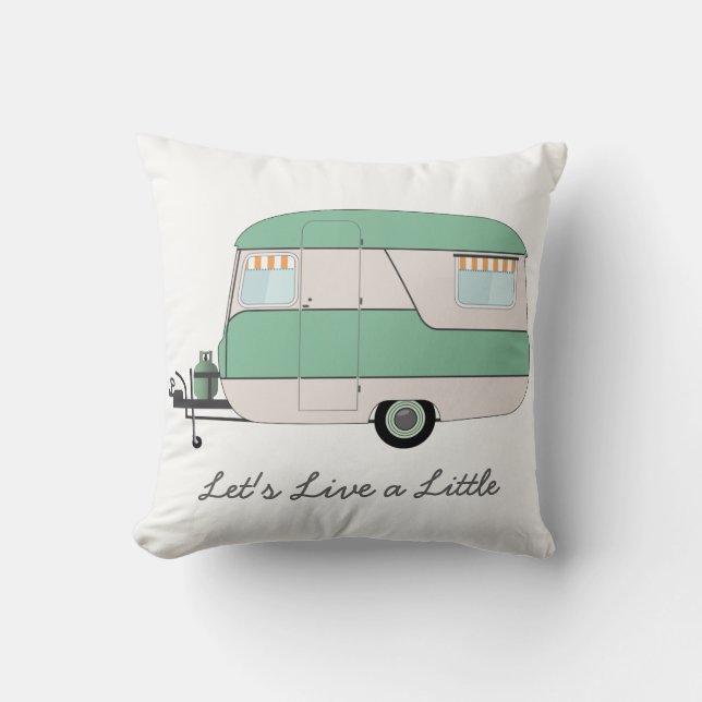 Caravan Cushion - Retro Caravan - Sommerferien Kissen (Vorderseite)