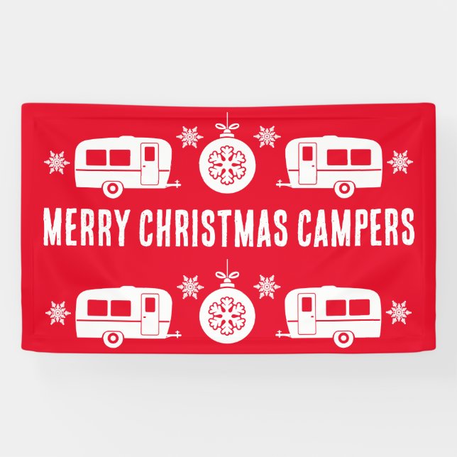 Caravan Happy Christmas Camping Banner (Horizontal)
