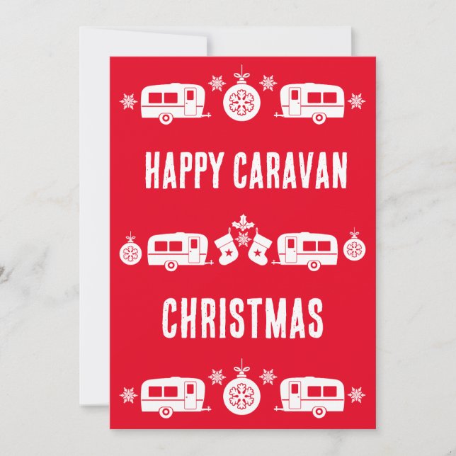 Caravan Happy Christmas Camping Feiertagskarte (Vorderseite)