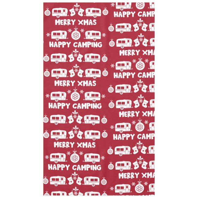 Caravan Happy Christmas Camping Tischdecke (Vorderseite)