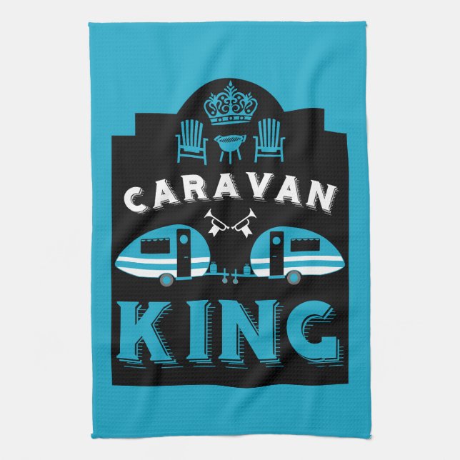 Caravan King - Geschenke für Camper Geschirrtuch (Vertikal)