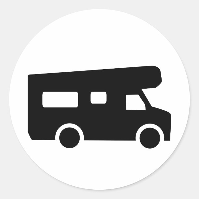 Caravan - Motorhome Runder Aufkleber (Vorderseite)