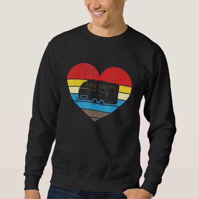 Caravan Retro Heart Camping Sweatshirt (Vorderseite)