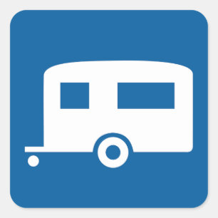 Caravan Road-Schilder Quadratischer Aufkleber