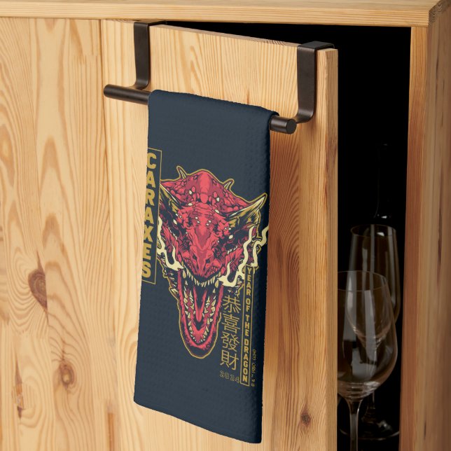 Caraxes Head Year of the Dragon | 恭 喜 發 財 Geschirrtuch (Drittel gefaltet)
