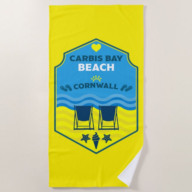Carbis Bay Beach Cornwall Strandtuch (Vorderseite)