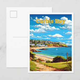 Carbis Bay Cornwall England Reisen Vintag Postkarte
