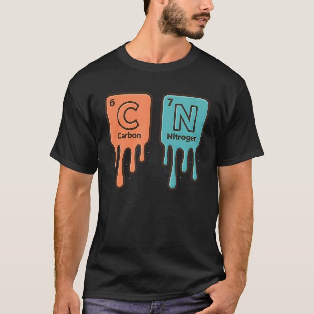 Carbon 6 Nitrogen 7 Funny Periodic Table Science M T-Shirt (Vorderseite)