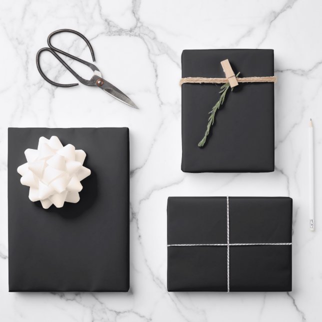 Carbon Black Geschenkpapier Set (Vorderseite)