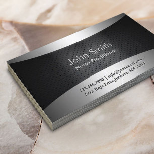 Carbon Black Nurse Practitioner Business Card Visitenkarte