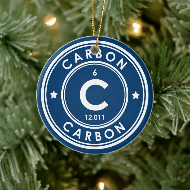 Carbon Element Blue Keramik Ornament (Baum)