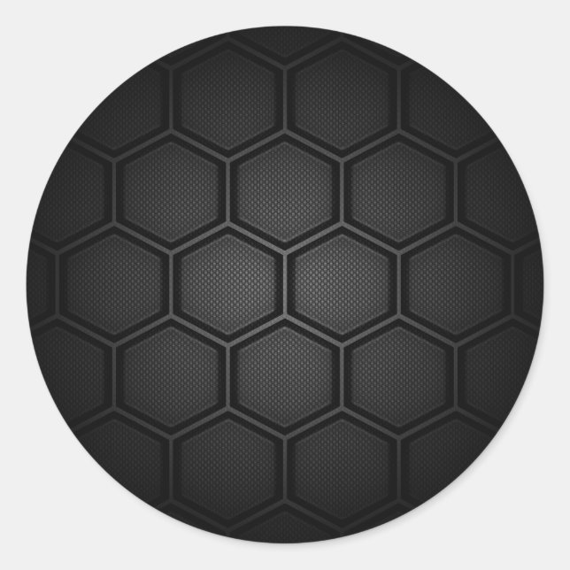 Carbon Fiber Hex Tiles Runder Aufkleber (Vorderseite)