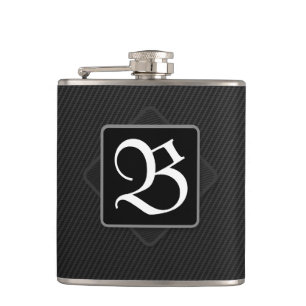 Carbon Fibre Black Monogram Drink Flask Flachmann
