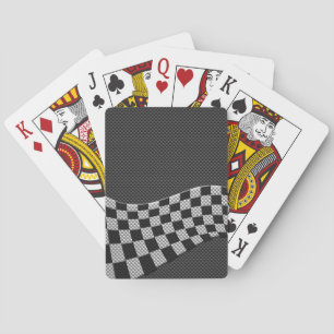 Carbon Fibre Racing Flag Schachbretts Wave Print Spielkarten