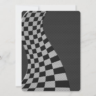 Carbon Fibre Racing Flag Wave Print