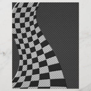 Carbon Fibre Racing Flag Wave Print Flyer