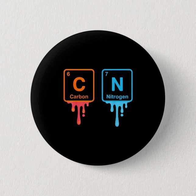 Carbon Nitrogen Science Design Fun Chemistry Lover Button (Vorderseite)
